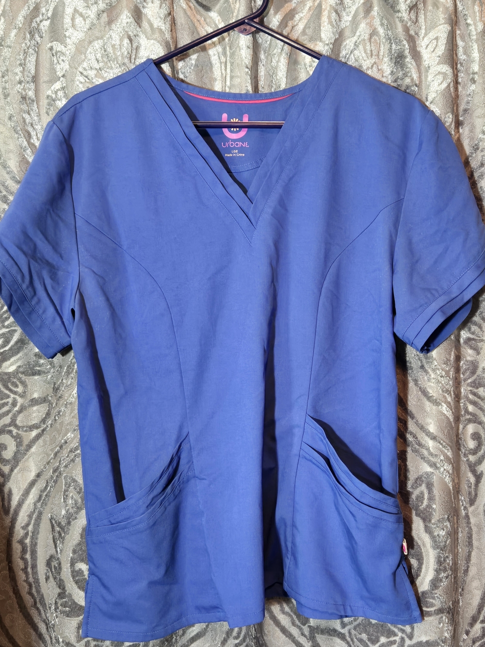 Urbane Professional V-Neck Scrub Top in Royal Blue